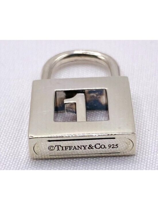 Tiffany & Co Silver Alphabet  Tiffany & Co Silver Number 1 Padlock Charm Pendant